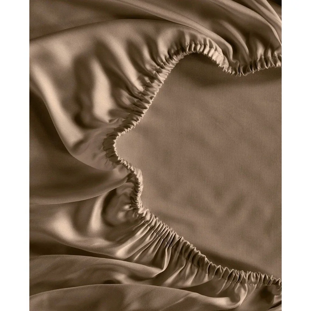 Quince Bamboo Sheet Set Full Walnut Organic Bamboo 300TC Cooling NWT $124 Retail